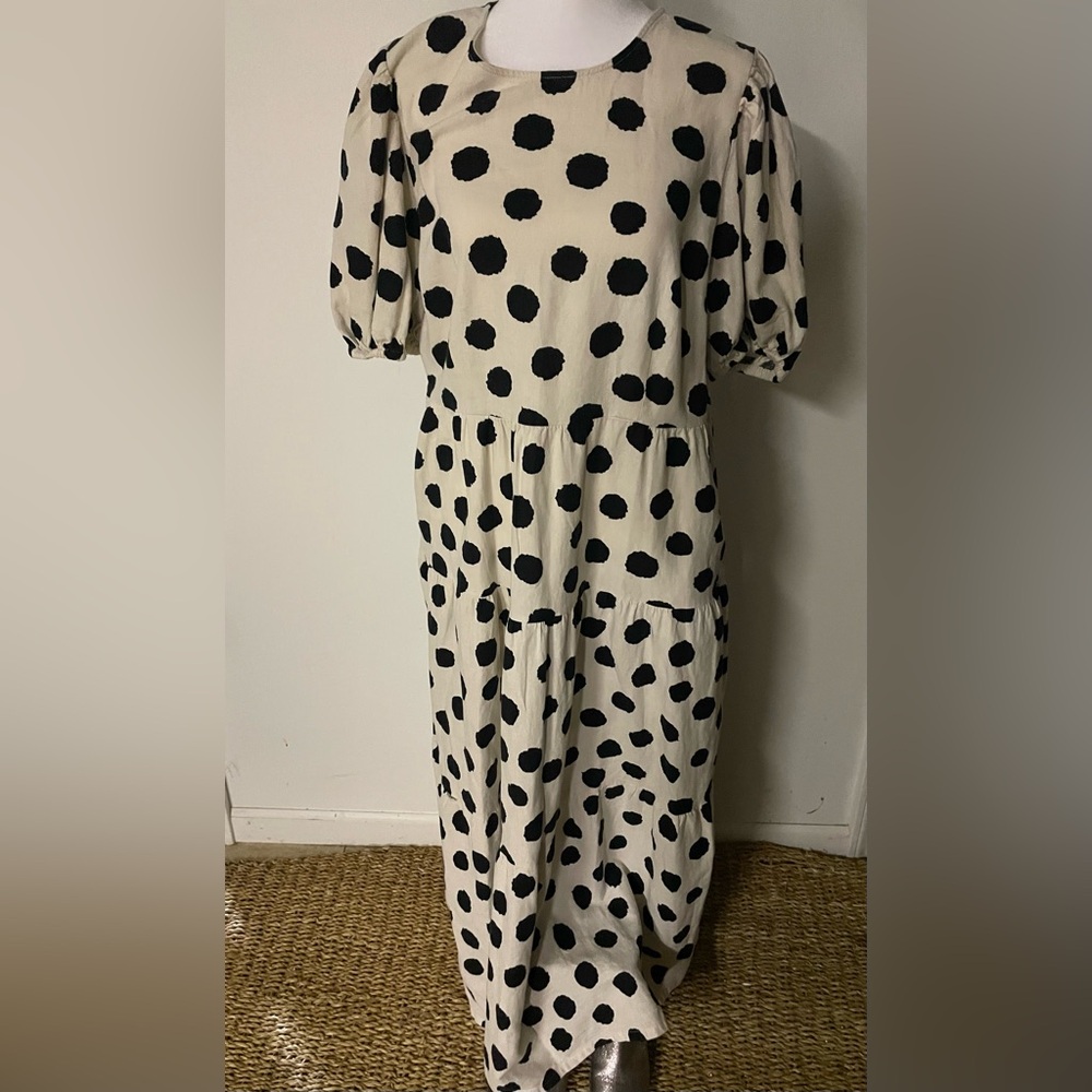 Who what wear Polka Dot Puff Sleeve Dress